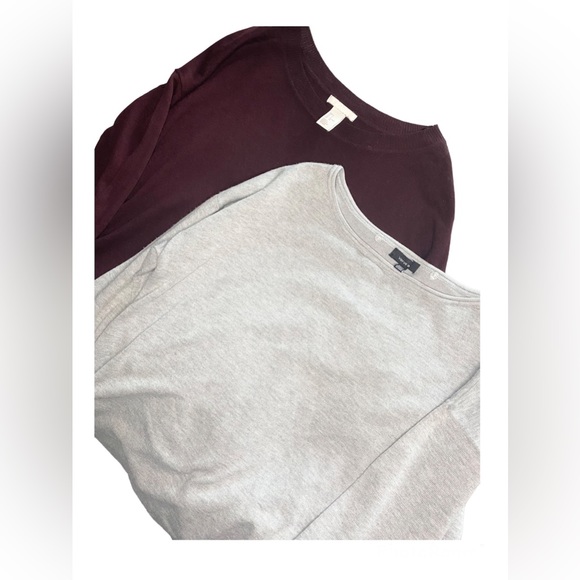 Sweater Bundle Thin Knit Quality Woman’s Sweaters Layering Rayon Burgundy Crew - Picture 11 of 12